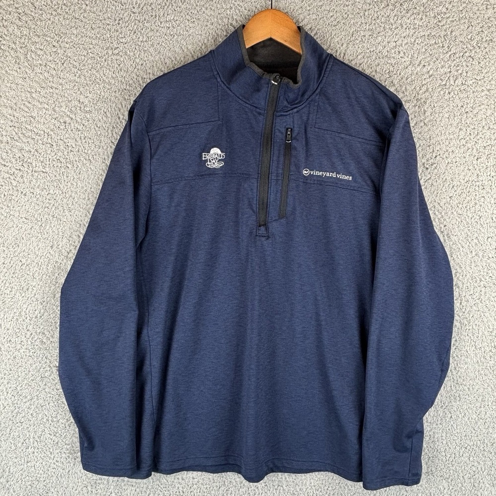 Vineyard Vines On-The-Go OTG Performance Shep Shirt Mens XL Navy Pullover *Logo*